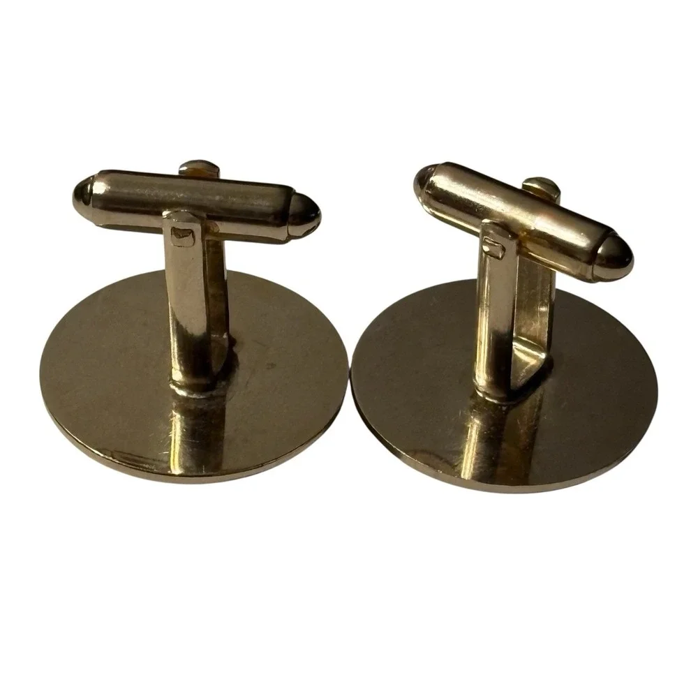Vintage Silver Tone Dante Cufflinks Dome Round Classic Formal Suit‎ Bullet Back